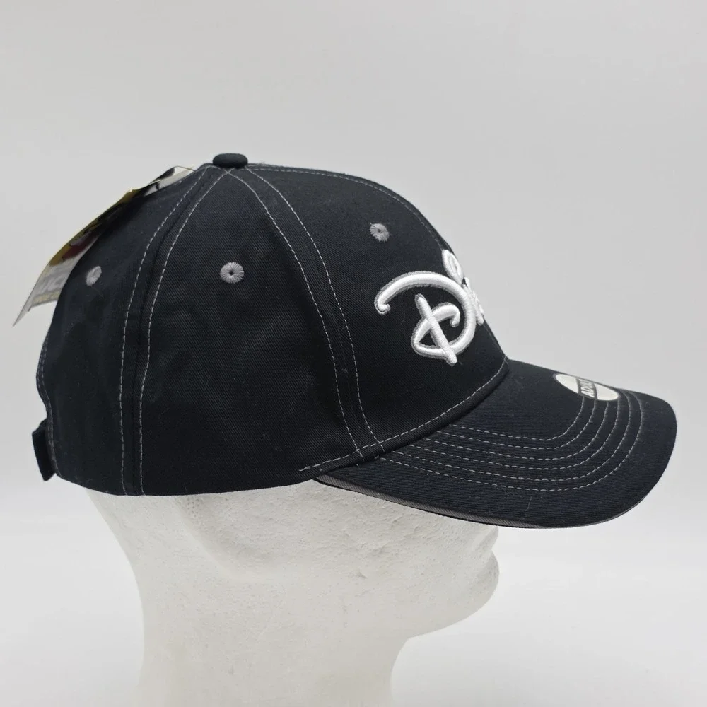 Disney Parks Strapback Hat Adult Black‎ Script Logo Embroidered Adjustable Cap
